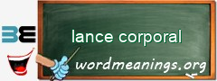 WordMeaning blackboard for lance corporal